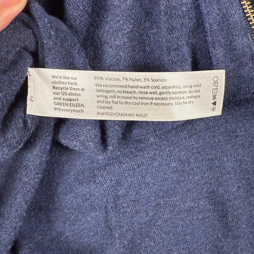 Eileen Fisher Blue Zip Front Cardigan Sweater Women's Size M Lightweight - Picture 4 of 7